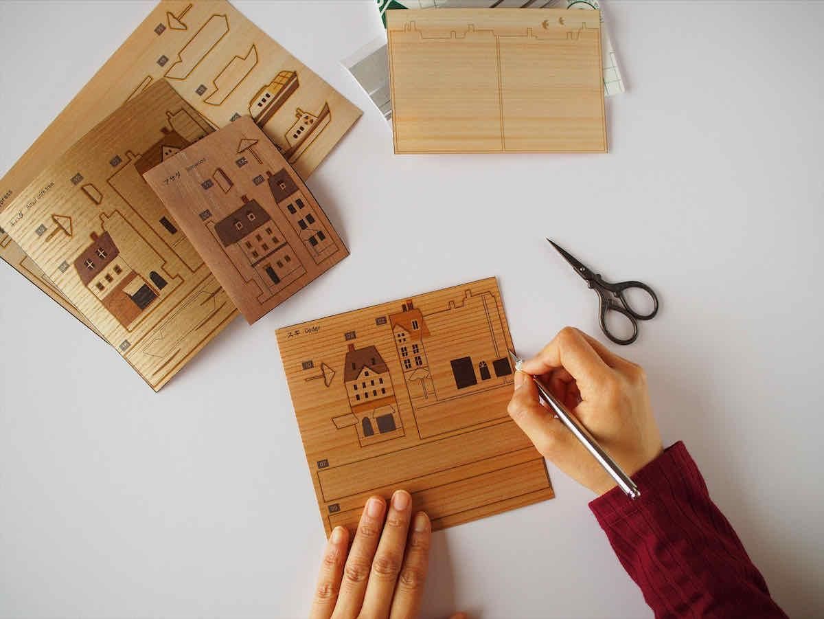 本格木工細工 木はり絵手作りキット「コペンハーゲン」 ビギナーレベル ゆうパケット 額なし 絵画 アート