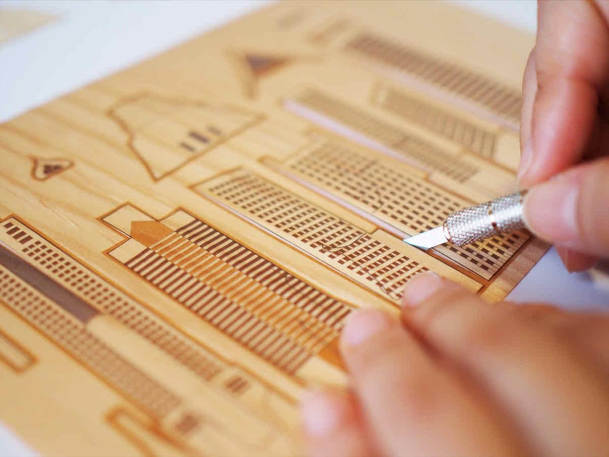 本格木工細工 木はり絵手作りキット「バンコク」 ミディアムレベル ゆうパケット 額なし 絵画 アート