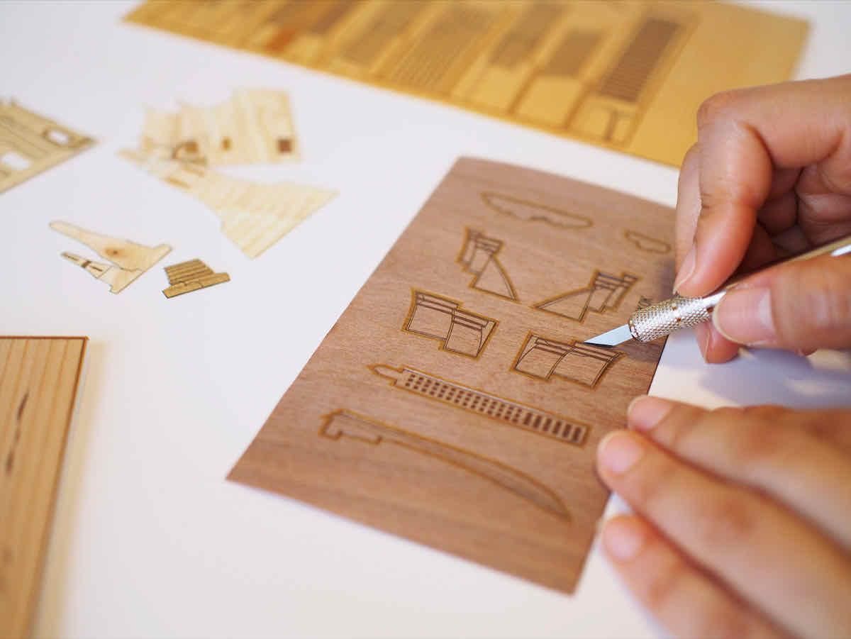 本格木工細工 木はり絵手作りキット「バンコク」 ミディアムレベル ゆうパケット 額なし 絵画 アート