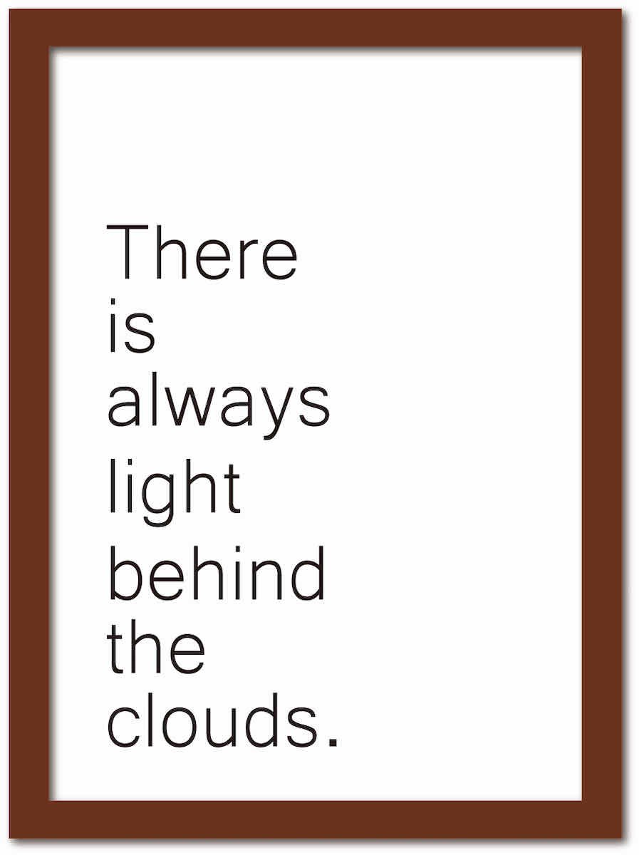 アートフレーム タイポグラフィー9 雲のさきは いつもあおぞら ルイーザ メイ オルコット ブラウンフレーム Mサイズ 絵画や壁掛け販売 日本唯一の風景専門店 R あゆわら