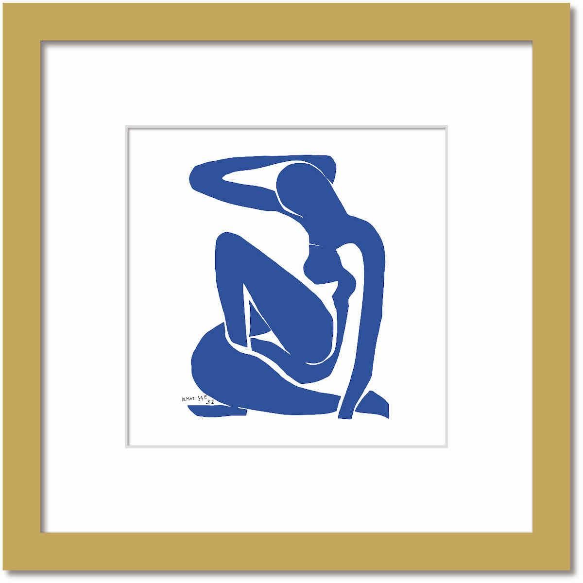 名画 シンプルアート アンリ・マティス 署名入り Nu bleu I Blue Nude1 ブルーヌード1 ナチュラルフレーム Mサイズ