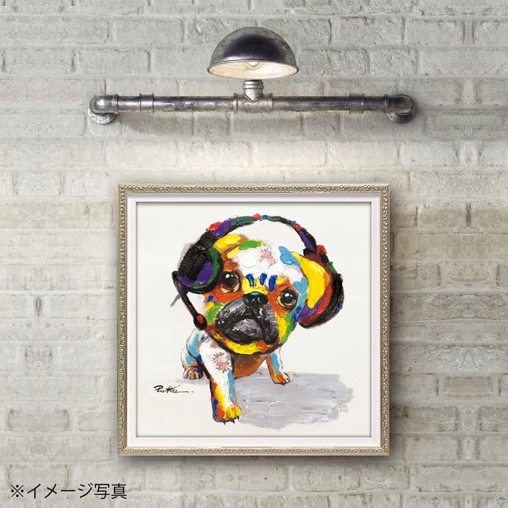 絵画 オイル ペイント アート「B dog(Sサイズ)」 油絵 インテリア