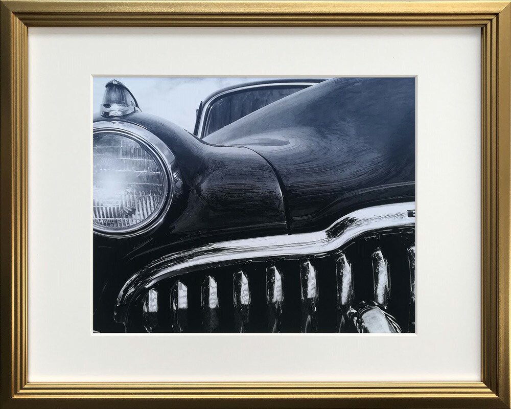 絵画 リチャード ジェームス Buick Eight インテリア クラシックカー アート ギフト リビング 玄関 廊下 壁飾り 額付き モノクロ  クール プレゼント おしゃれ 部屋に飾る - 絵画や壁掛け販売｜日本唯一の風景専門店(R)あゆわら