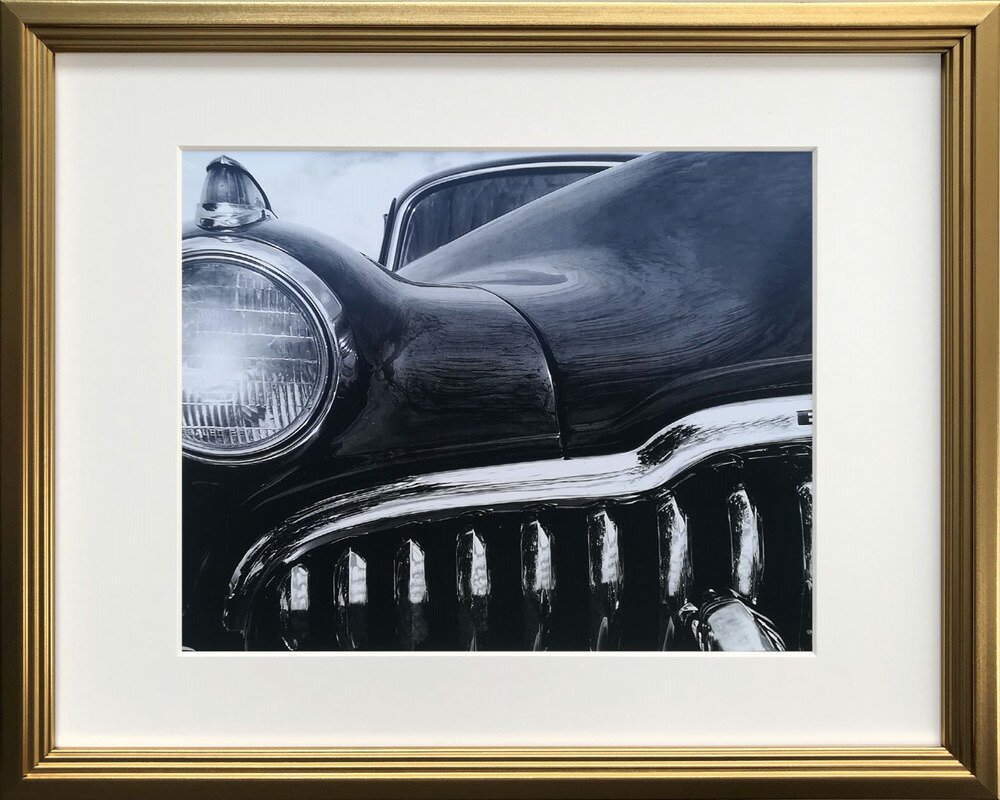 絵画 リチャード ジェームス Buick Eight インテリア クラシックカー アート ギフト リビング 玄関 廊下 壁飾り 額付き モノクロ クール プレゼント おしゃれ 部屋に飾る