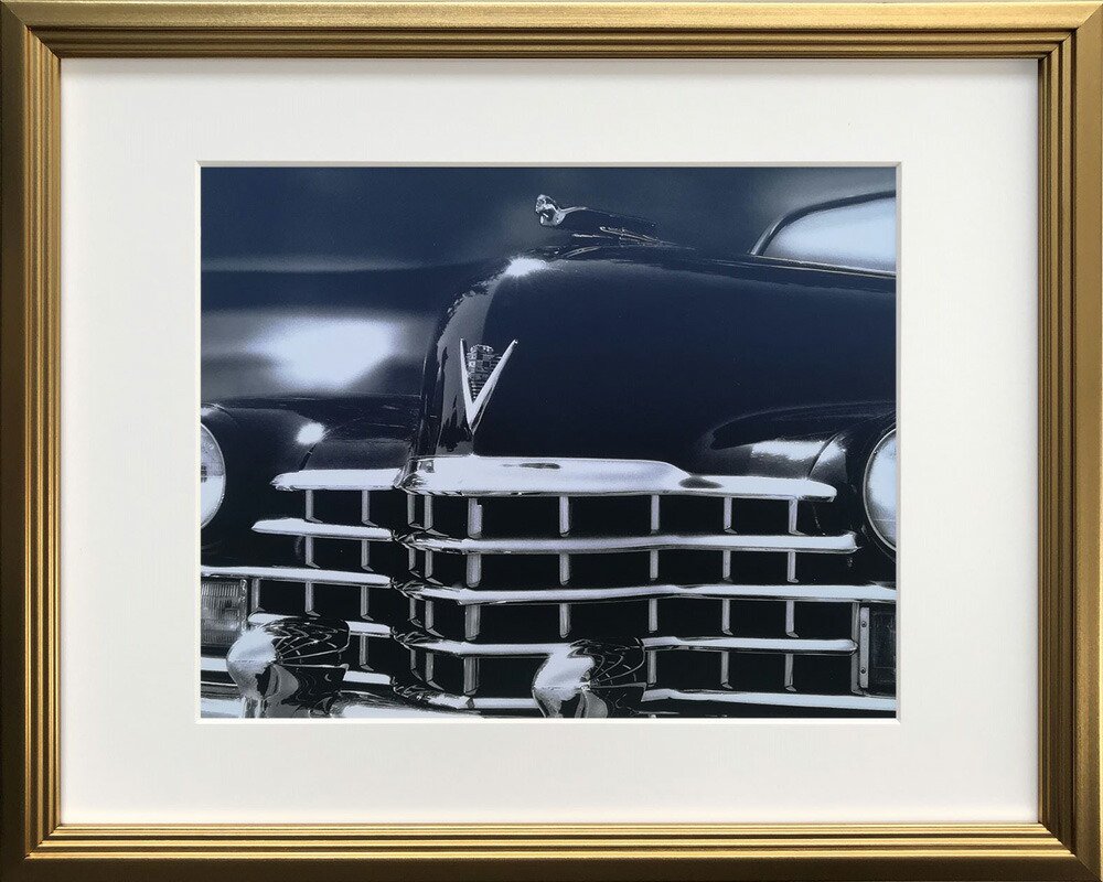 絵画 リチャード ジェームス Legends Cadillac インテリア クラシックカー アート リビング 玄関 廊下 壁飾り 額付き モノクロ クール プレゼント ギフト おしゃれ 部屋に飾る