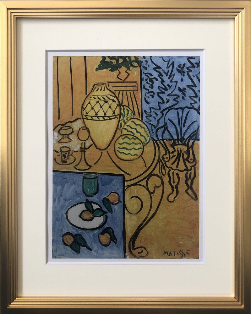絵画 アンリ・マティス Interior in Yellow and Blue,1946 額付き
