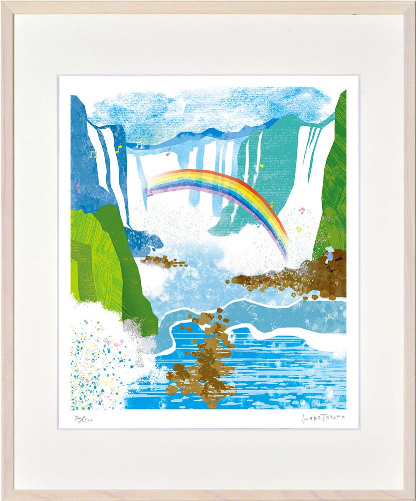 絵画 はり たつお イグアスの滝(ブラジル)(四ツ)～世界遺産シリーズ