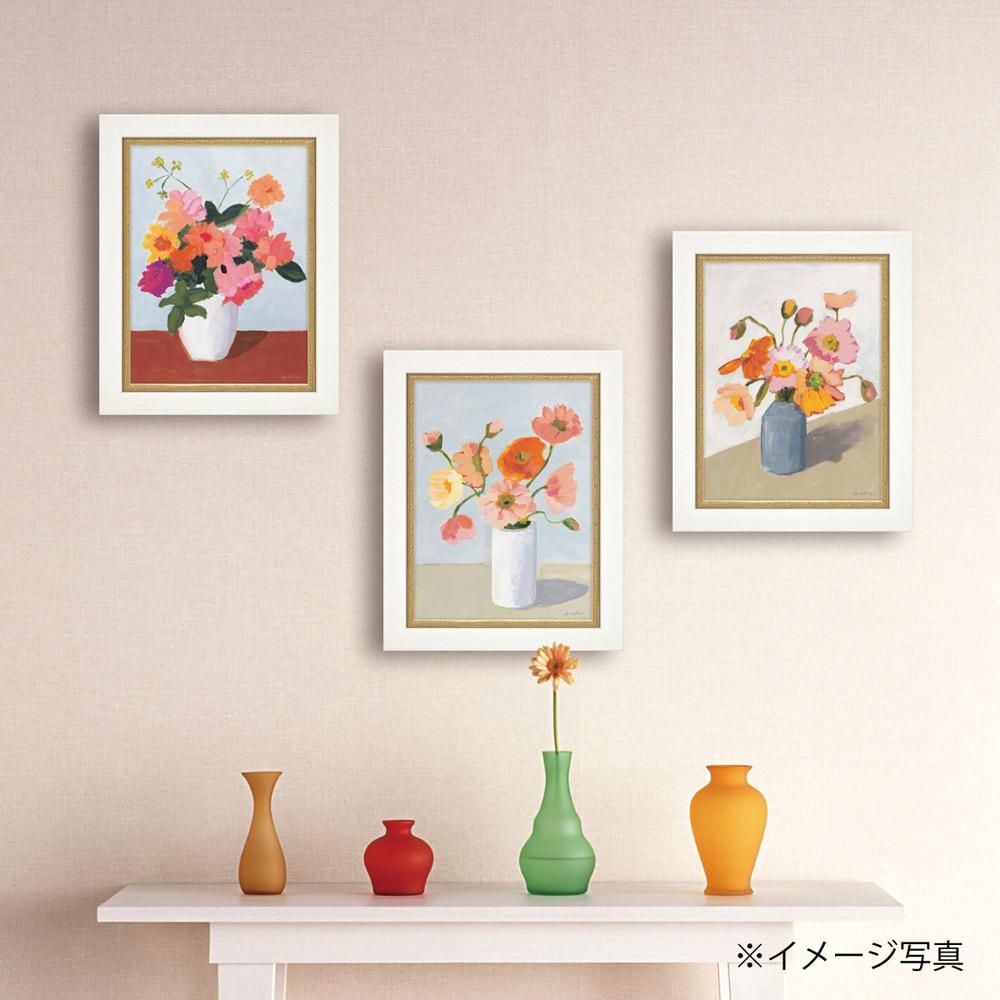 レイ　花瓶の花 油画 金色フレーム付き 絵画 ミニゲル アートフレーム パメラ マンガー「アイスランド
