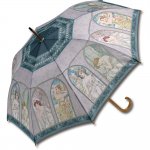 傘 名画木製ジャンプ傘(ミュシャ「時の流れ」) おしゃれ レディース 長傘 雨傘 大きめ レイングッズ 雨の日 おでかけ 雨 ワンタッチ 58cm