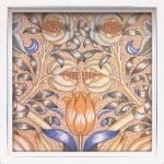 絵画 ロハス ミニアートフレーム ウィリアム モリス「ゆりとざくろ」 インテリア おしゃれ 額付き 壁飾り 植物 柄 花 フラワー アート ギフト リビング 玄関 店舗 に 飾る 絵 壁掛け