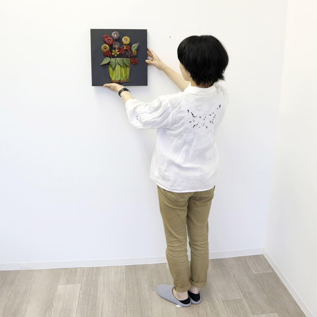 【壁掛け】アンティーク調ウォールアートグリーン壁飾り