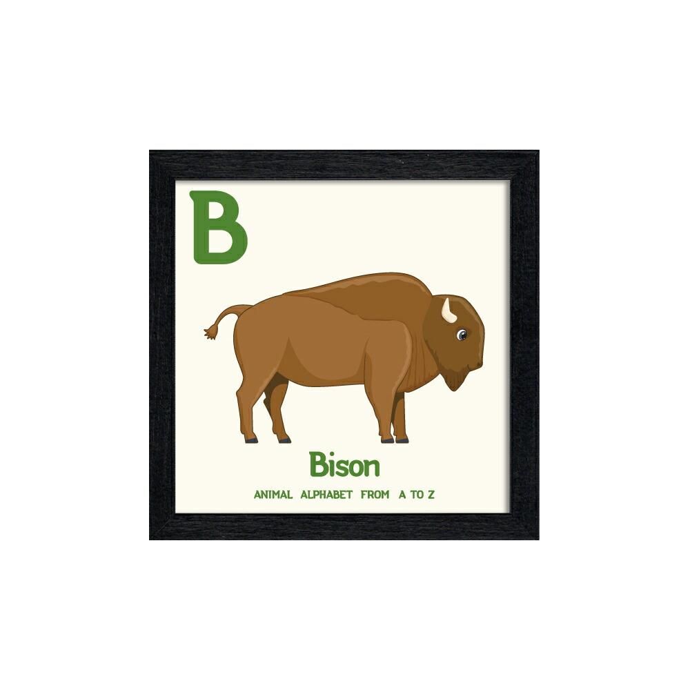 絵画 アニマルアルファベット Bison(バイソン)