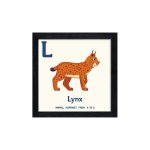 絵画 アニマルアルファベット Lynx（オオヤマネコ）