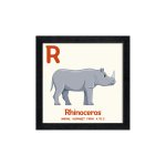 絵画 アニマルアルファベット Rhinoceros（サイ）