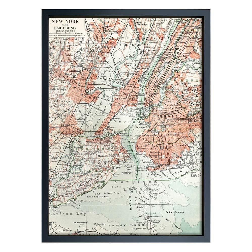 絵画 Vintage map New York