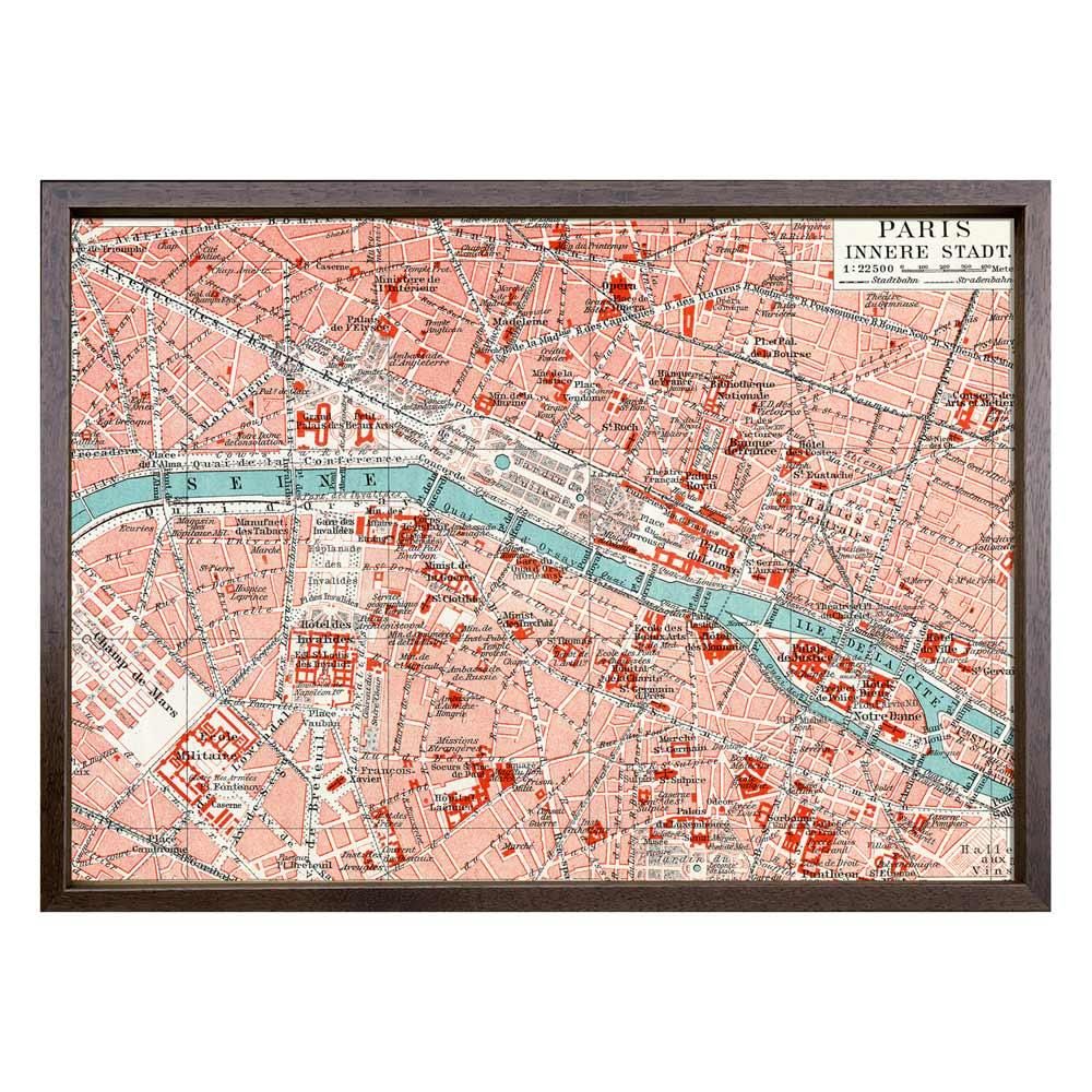 絵画 Vintage map Paris