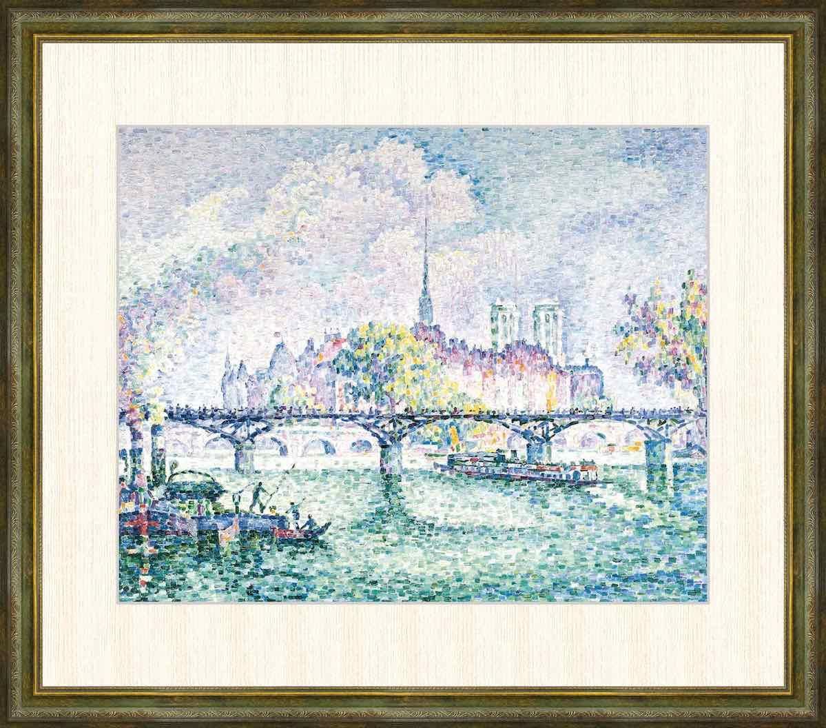 名画 油絵 ポンデザール ポール・ヴィクトール・ジュール・シニャック 手彩仕上 高精細巧芸画/インテリア 額入り アート リビング プレゼント アートフレーム おしゃれ 飾る 5L