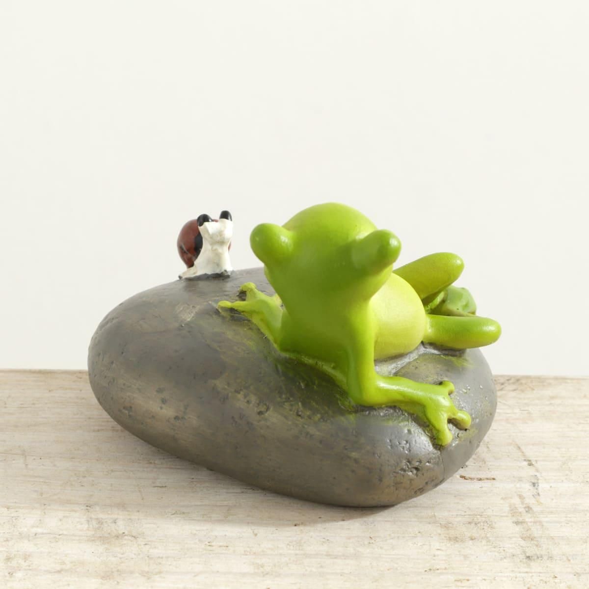 アート作品　置物 置物】ディスプレイとしてかわいい♪ 置物 オブジェ くつろぎカエル