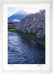 版画 絵画 龍厳淵の春 富士山