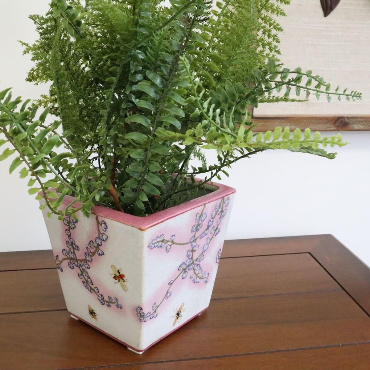 【プランター】繊細なお花模様 プランター