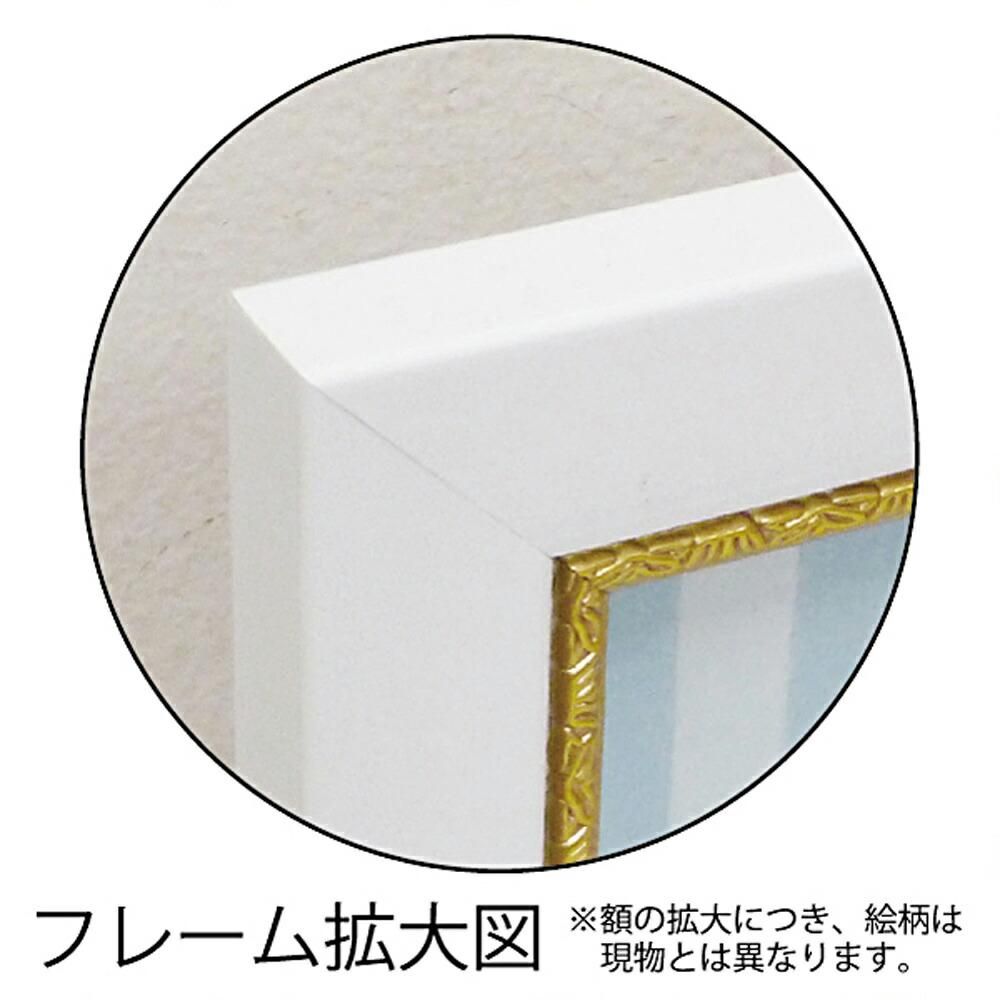 絵画 ミニゲル アートフレーム エイジア イェンセン「ブルー ベース フローラル」