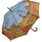 傘 名画木製ジャンプ傘(モネ「チューリップ畑」)