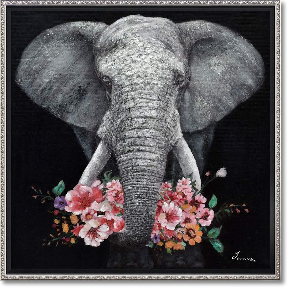 絵画 オイル ペイント アート「ギブ・ア・フラワー(Mサイズ)」