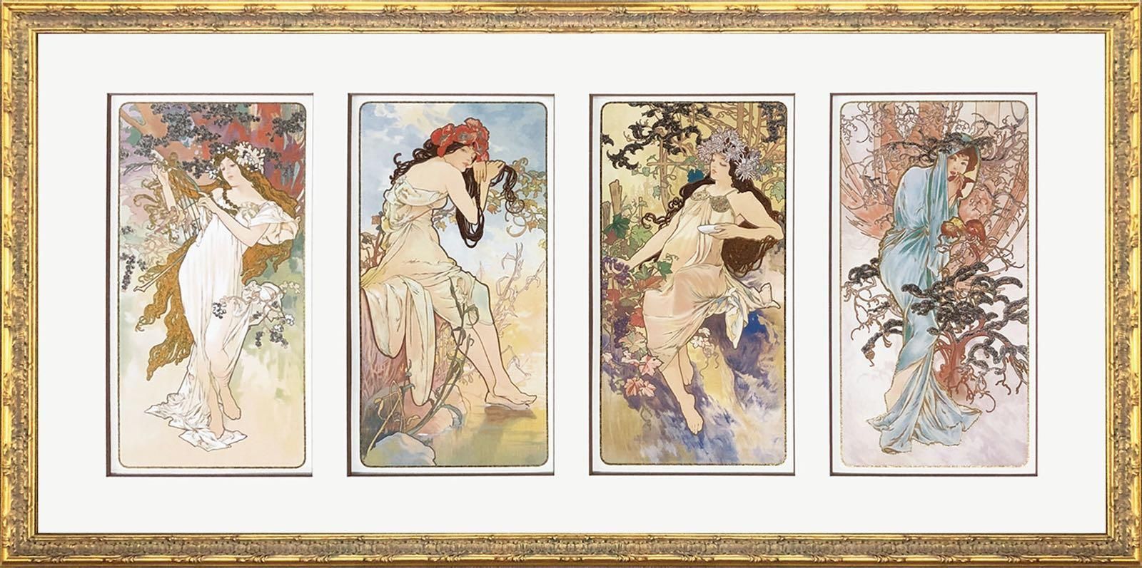 絵画 名画 アルフォンス ミュシャ Four seasons(春夏秋冬) インテリア