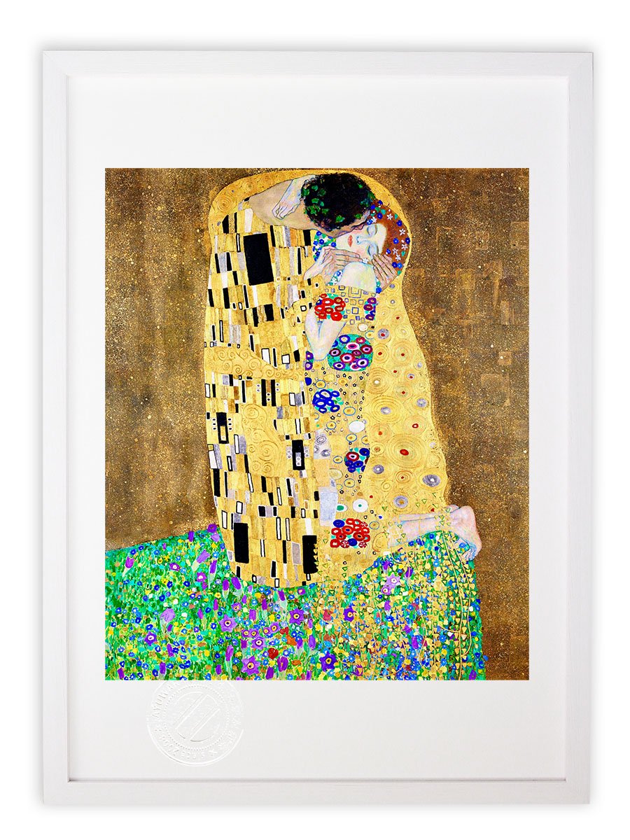 イタリア製 クリムト 接吻 アート 絵画 壁掛け インテリア アンティーク海外有名画家