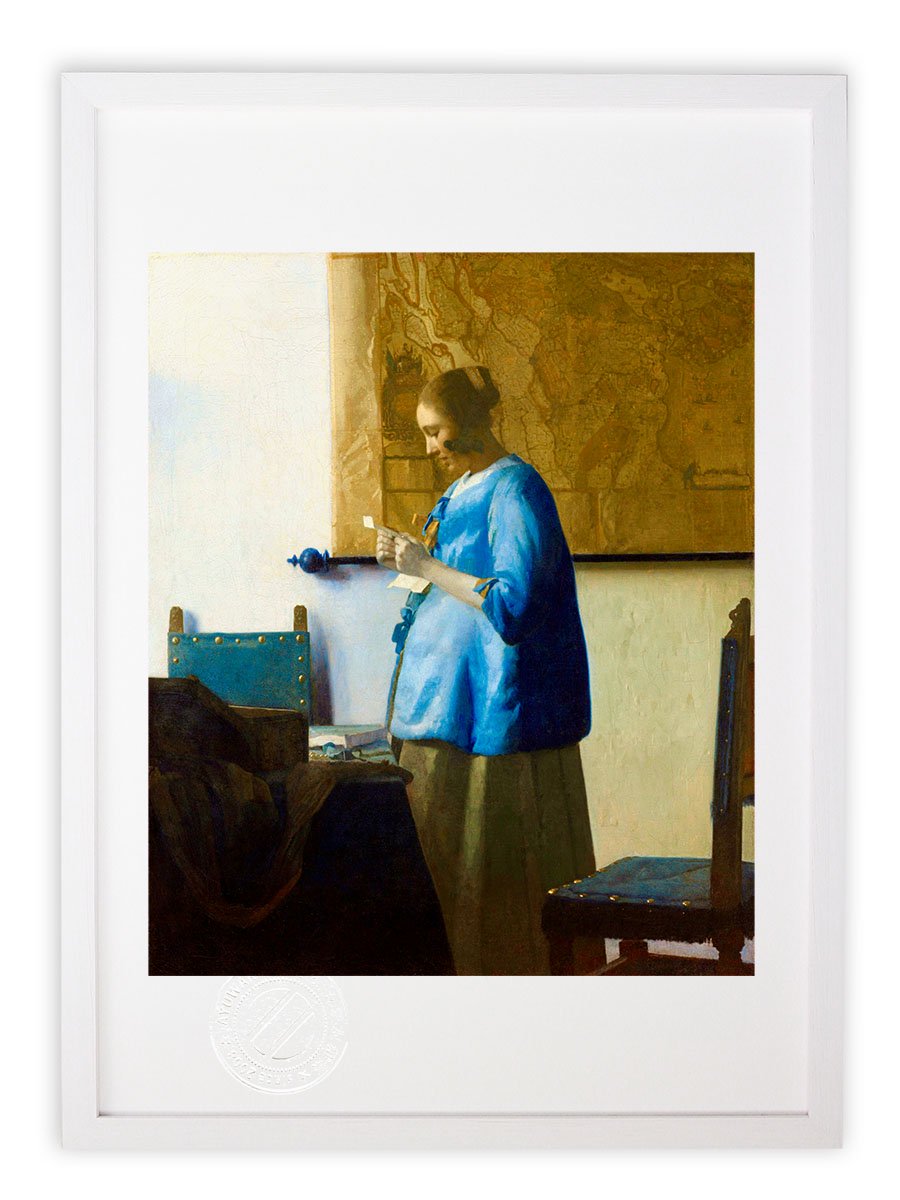 版画 絵画 名画 手紙を読む青衣の女(1663頃) ヨハネス・フェルメール