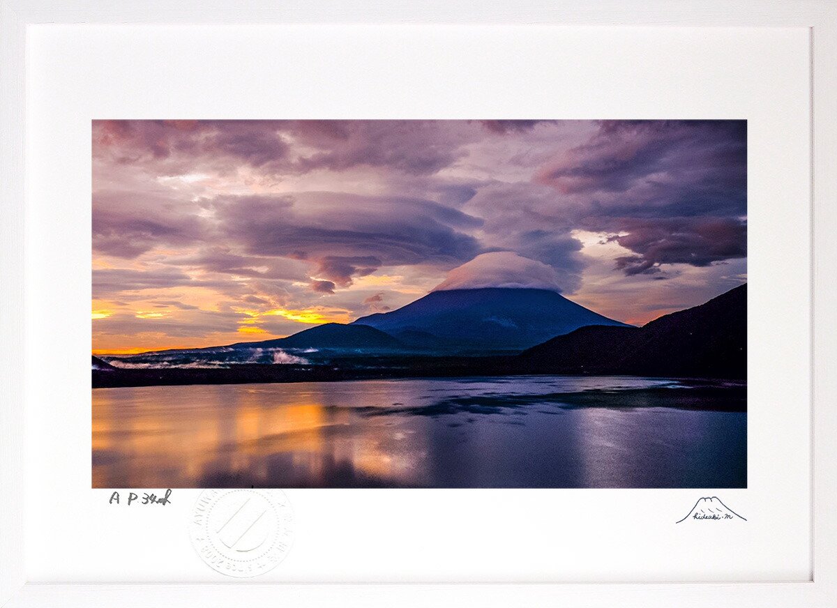 版画 絵画 富士山 朝吊るし インテリア 壁掛け 額入り 風景画 油絵