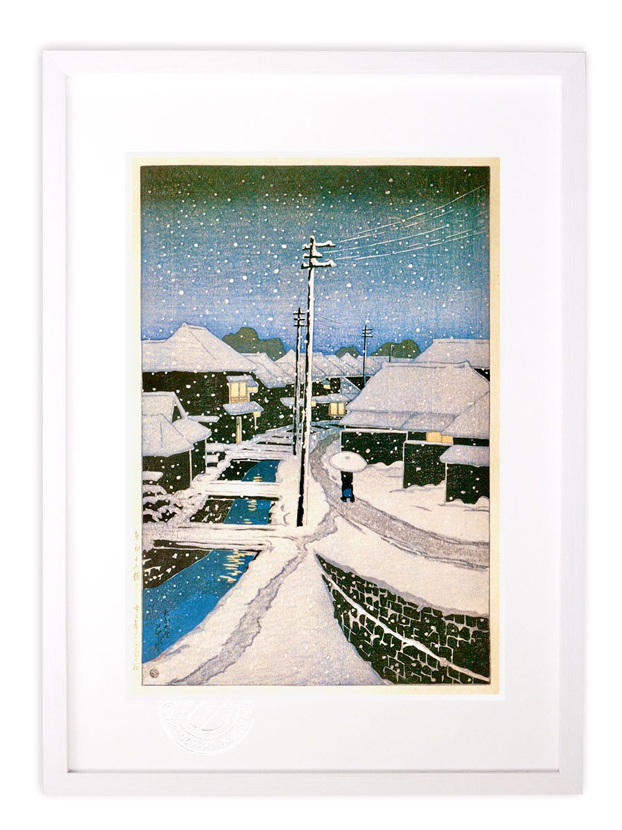 版画 絵画 名画 日本画 ＜東京十二題＞雪に暮るる寺島村 川瀬巴水