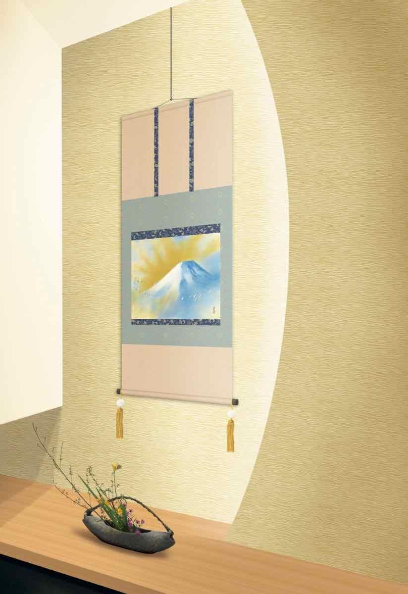 10年保証 掛け軸 名画複製画 緑雨 横山大観 尺5 桐箱付き - 絵画や