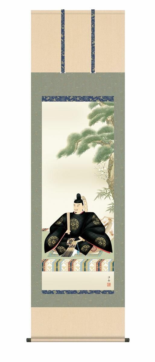 10年保証 掛け軸 節句画 天神 小野洋舟 尺5 桐箱付き