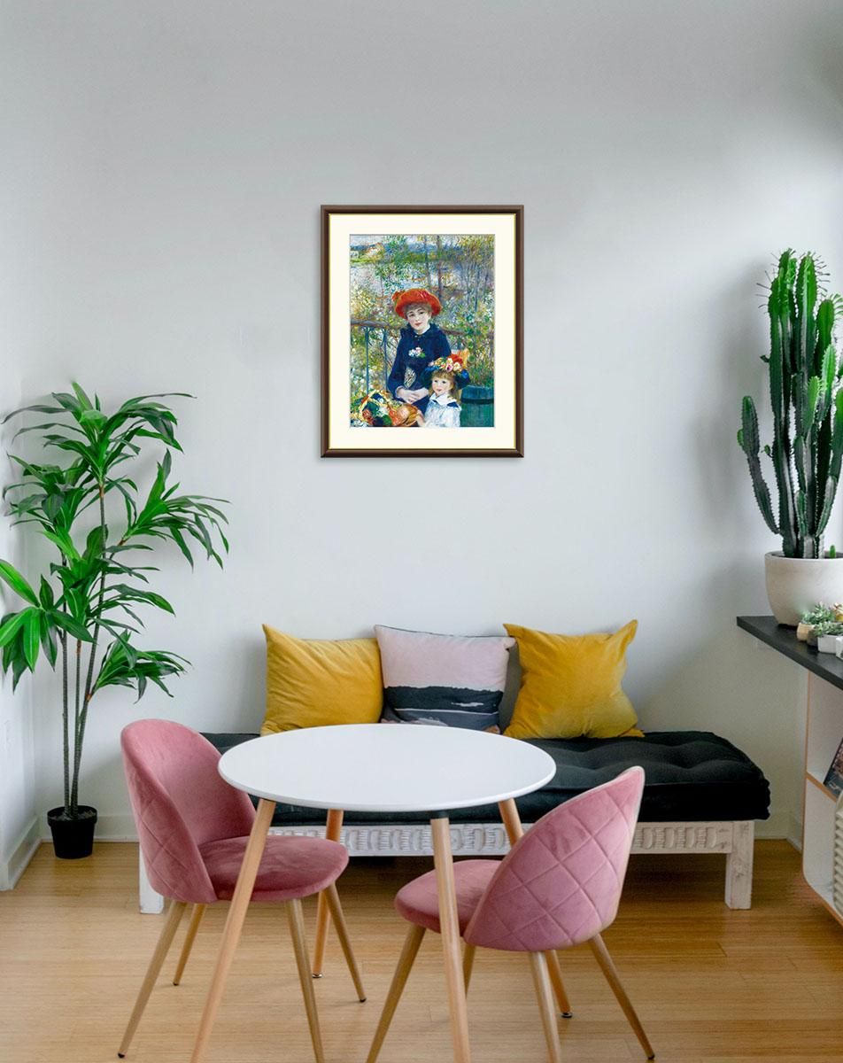 10年保証 絵画 版画 テラスにて ピエール＝オーギュスト