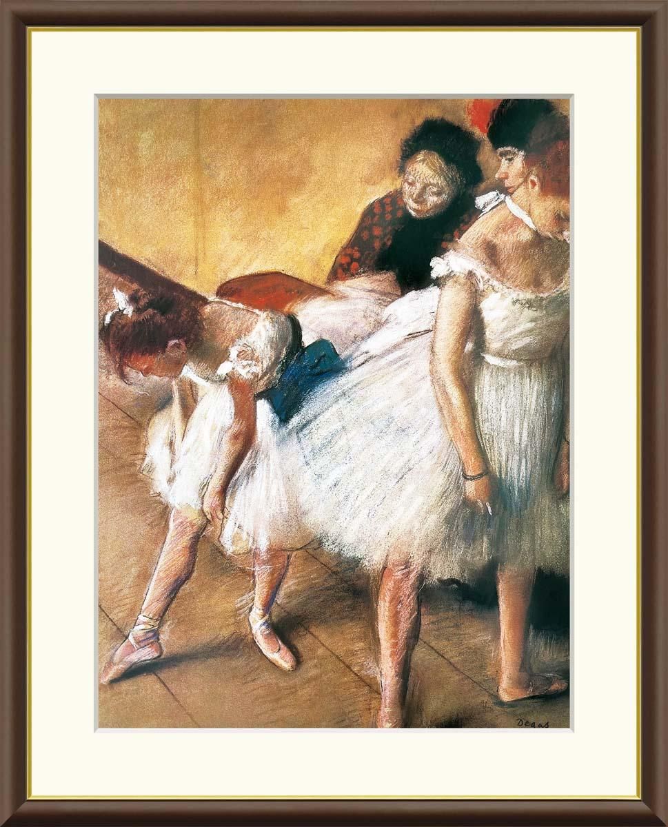 10年保証 絵画 版画 ダンスの試験 エドガー・ドガ 手彩仕上 高精細巧芸画 F4 インテリア 額入り アート リビング プレゼント アートフレーム おしゃれ 飾る