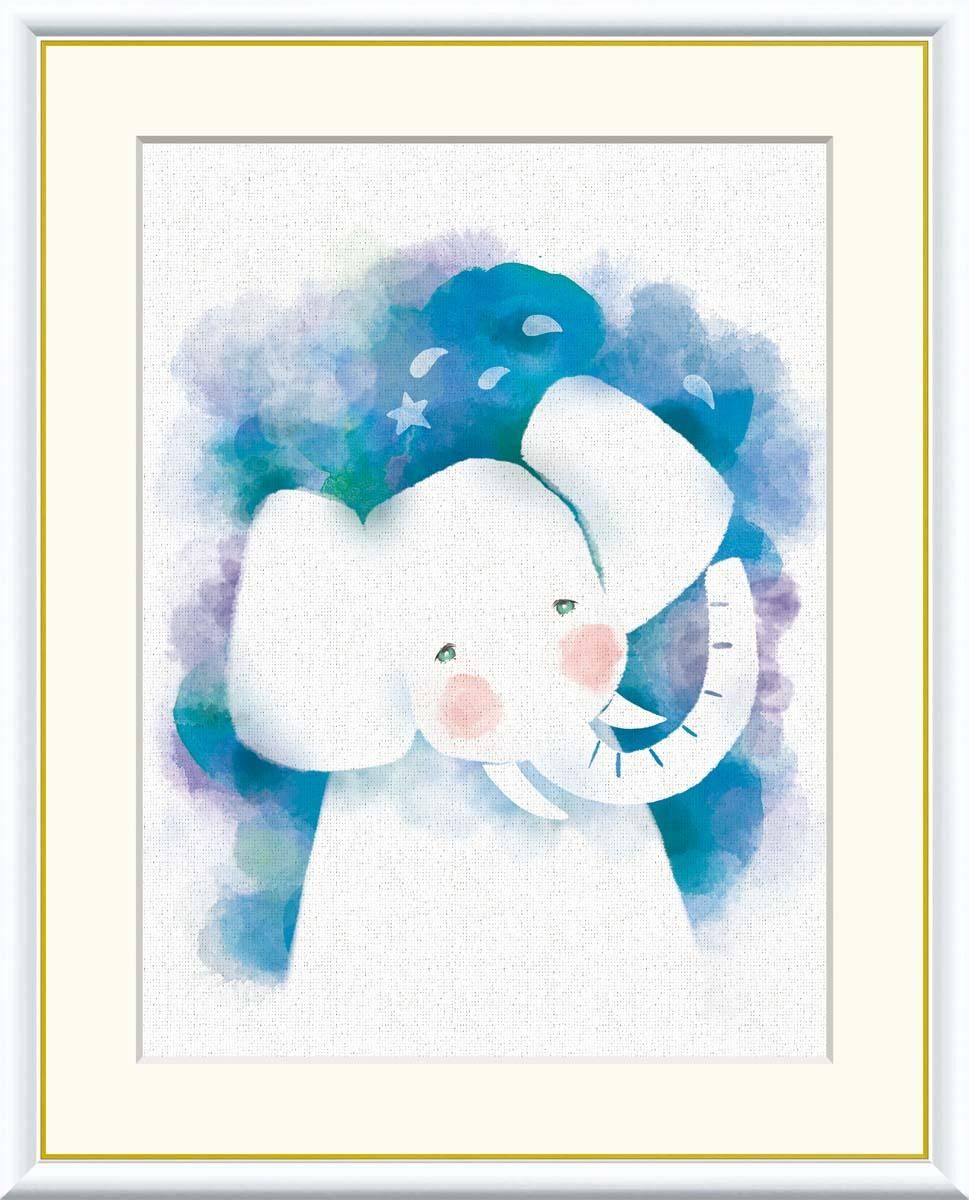 10年保証 絵画 版画 ぞう 木下つぐみ 手彩仕上 高精細巧芸画 F4 インテリア 額入り アート リビング プレゼント アートフレーム おしゃれ 飾る