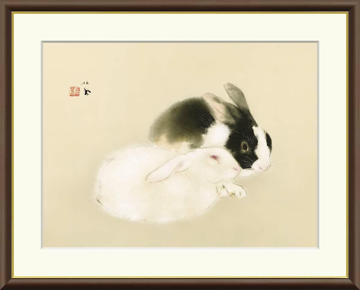 10年保証 絵画 版画 宇佐幾 竹内栖鳳 手彩仕上 高精細巧芸画 F4 インテリア 額入り アート リビング プレゼント アートフレーム おしゃれ 飾る