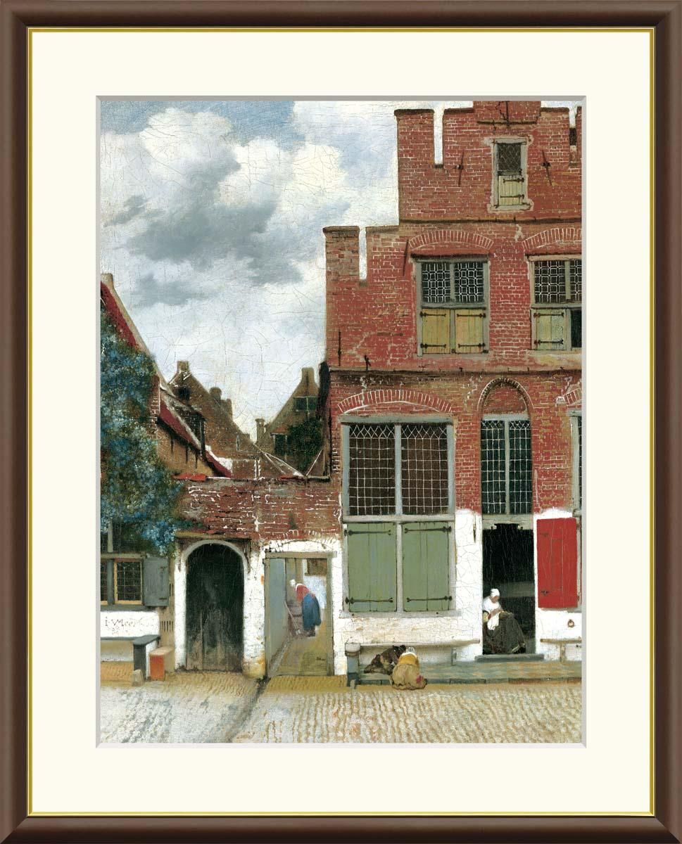10年保証 絵画 版画 デルフトの小路 ヨハネス・フェルメール 手彩仕上 高精細巧芸画 F8 インテリア 額入り アート リビング プレゼント アートフレーム おしゃれ 飾る
