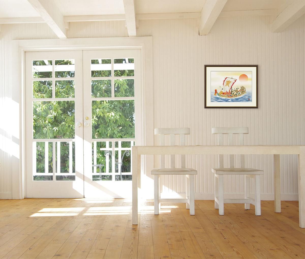 日本画【部屋がアート空間に変わります】ヘゴの森 ※水彩、額装込み、