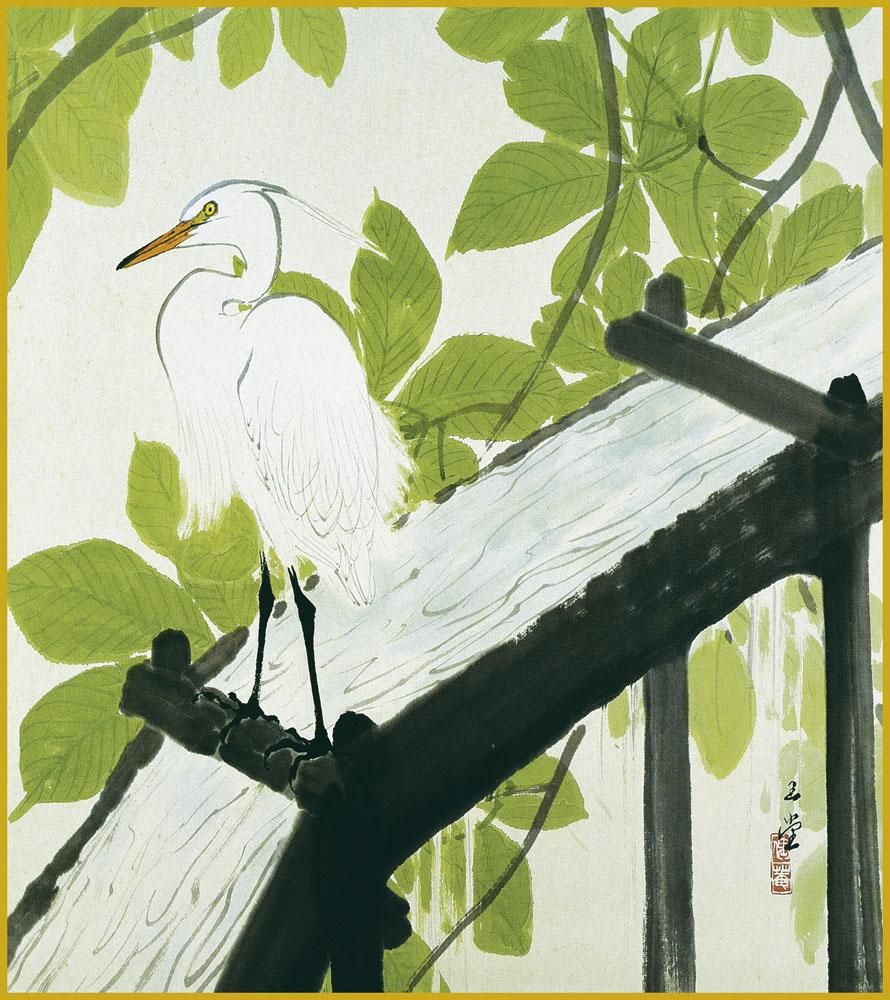 色紙 色紙掛けなし 色紙絵 和風 栃若葉 川合玉堂 モダン 掛軸 床の間 和室 おしゃれ 壁掛け 絵