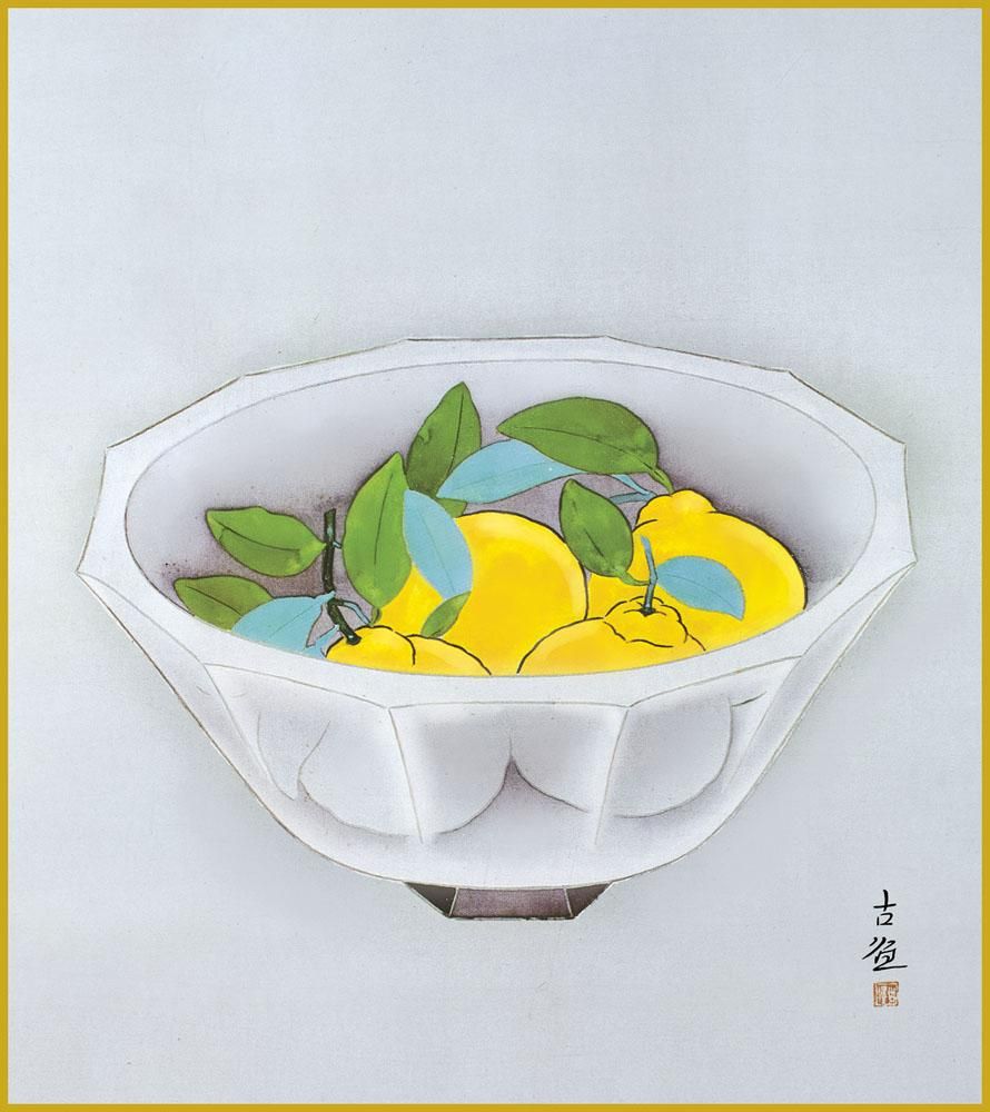 色紙 色紙掛けなし 色紙絵 和風 三宝柑 小林古径 モダン 掛軸 床の間 和室 おしゃれ 壁掛け 絵