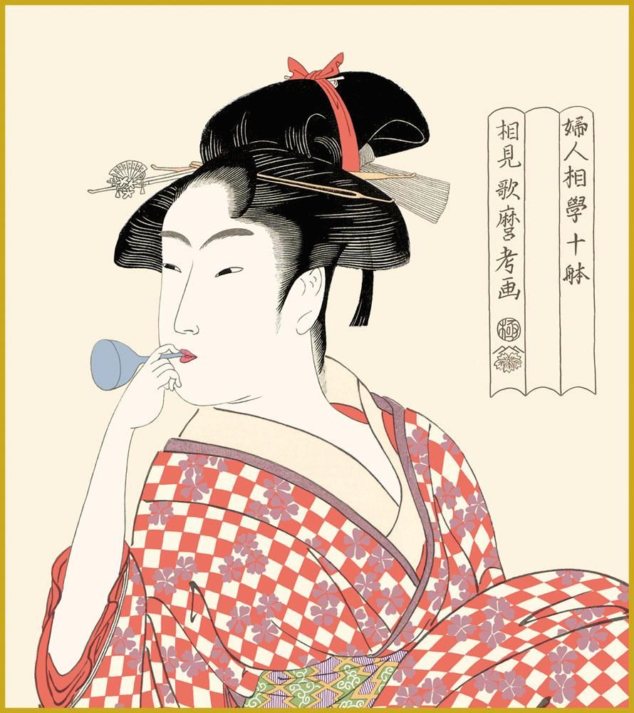 色紙 色紙掛けなし 色紙絵 和風 ビードロを吹く娘 モダン 掛軸 床の間 和室 おしゃれ 壁掛け 絵