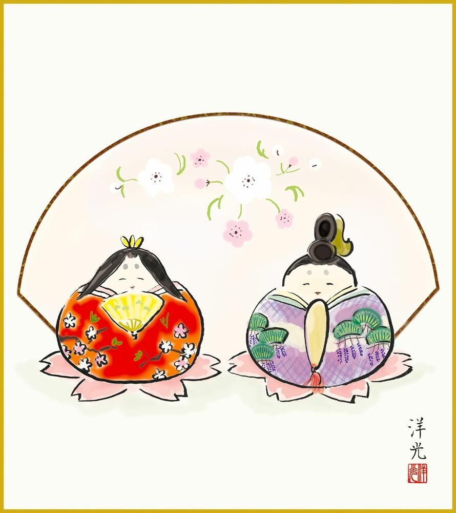 色紙 色紙掛けなし 色紙絵 和風 だるま雛 モダン 掛軸 床の間 和室 おしゃれ 壁掛け 絵