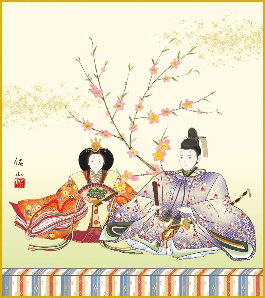 色紙 色紙掛けなし 色紙絵 和風 段雛 モダン 掛軸 床の間 和室 おしゃれ 壁掛け 絵