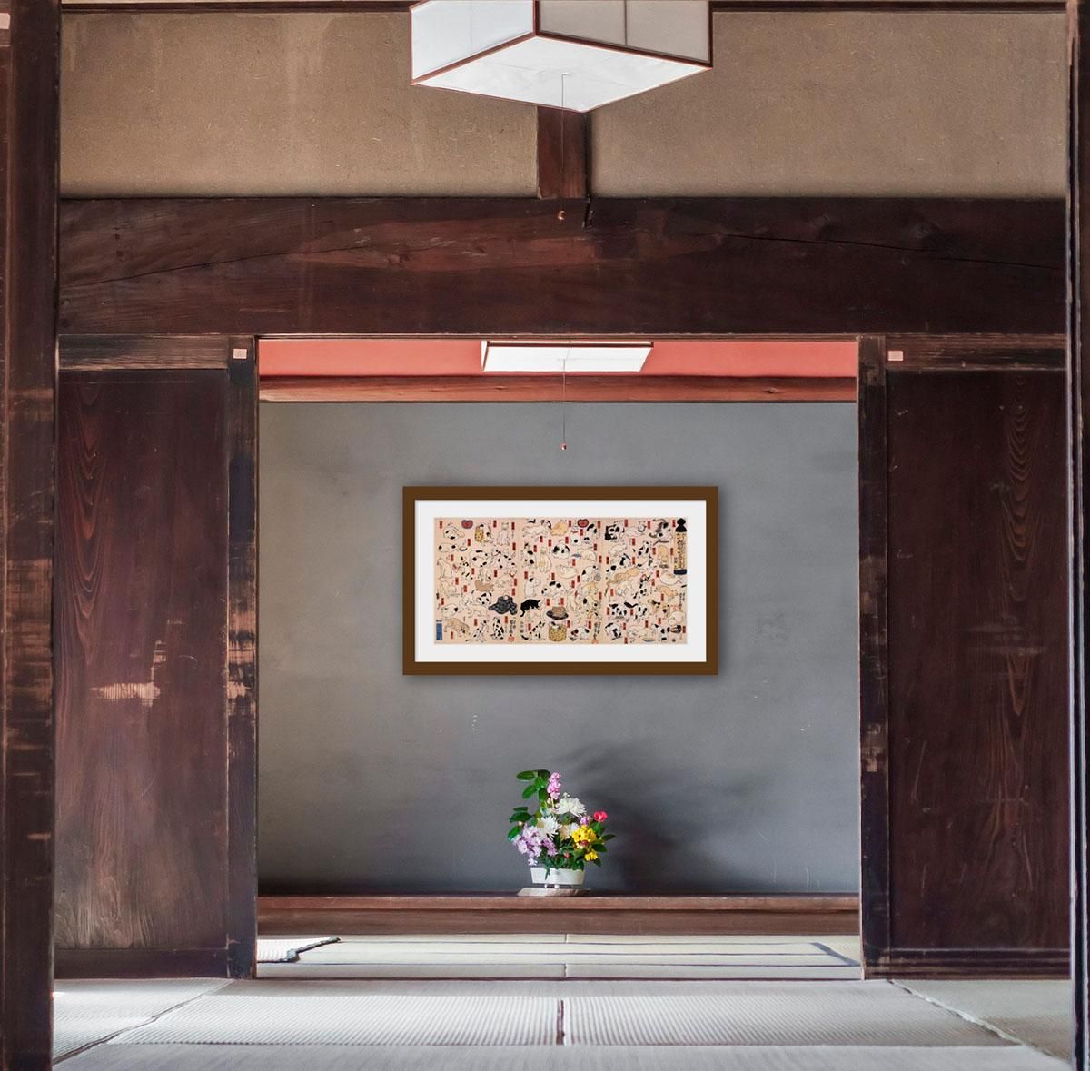 絵画 和楽シリーズ インテリアアート 浮世絵 歌川 国芳/赤澤山大相撲