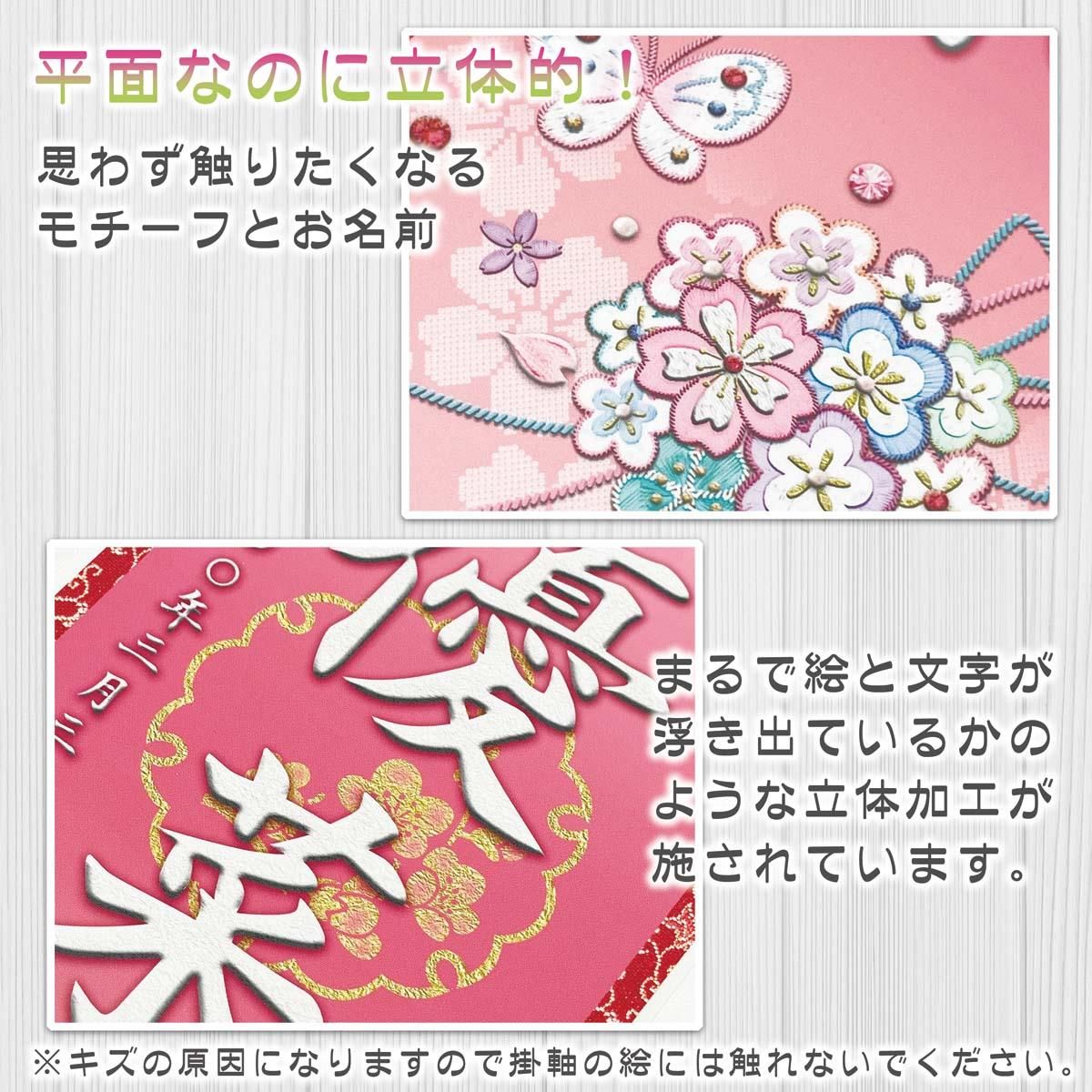 10年保証 掛け軸 名入れ 掛け軸 和風 節句飾り おひなさま ひなまつり 花くす玉 (中) モダン 掛軸 床の間 和室 おしゃれ 壁掛け 絵
