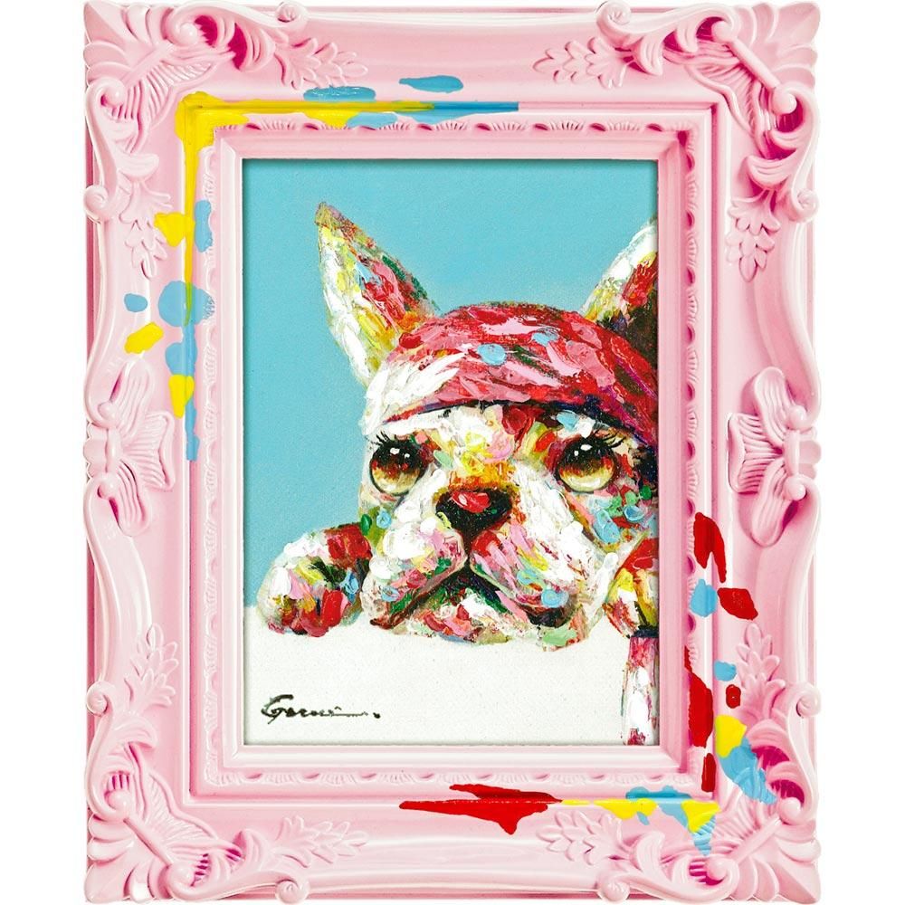 絵画 オイル ペイント アート 〜ペンキ デコフレーム シリーズ〜「バンダナ ボーイ」