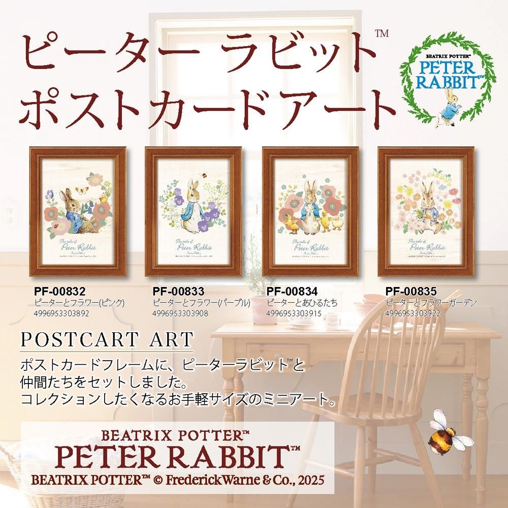 絵画 ピーターラビットポストカードアート「ピーターとあひるたち」