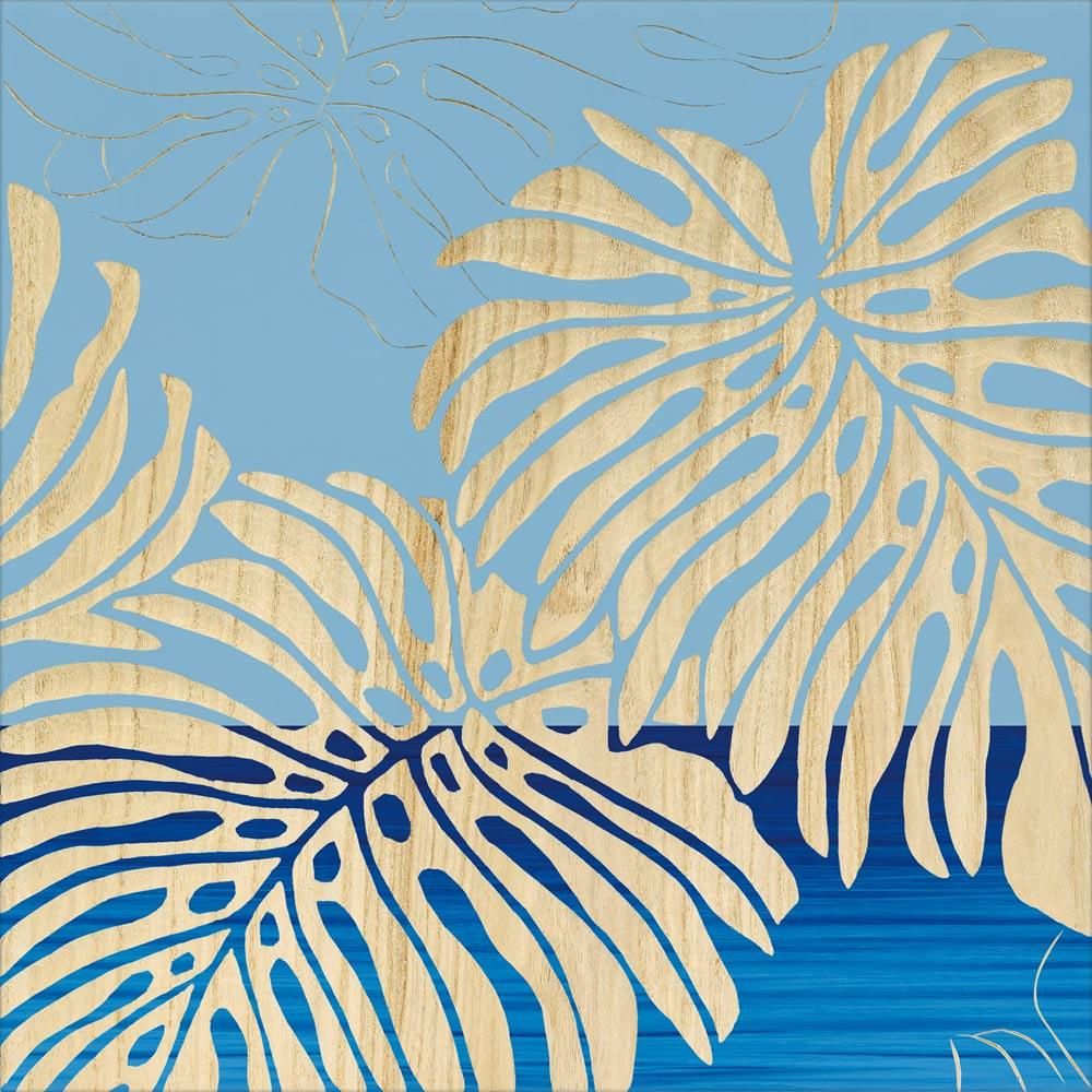 絵画 ウッド スカルプチャー アート「ワイルド モンステラS(BL+NP)」